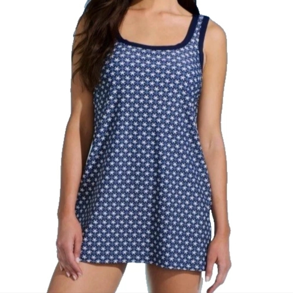 Lands End Floral Swimsuit Dress